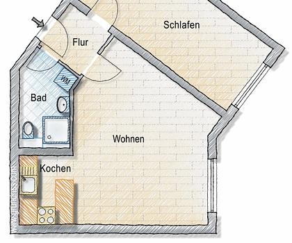 Pfiffige Citywohnung als 
Kapitalanlage ... oder Eigenbezug ...