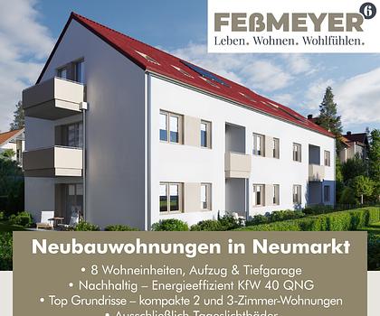 FEßMEYER6

Leben. Wohnen. Wohlfühlen.
Neue 2-Zi.-Wohnung (Nr. 2)
in kleiner Wohnanlage von Neumarkt