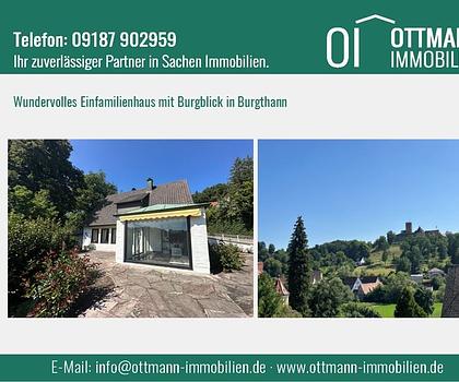 Wundervolles Einfamilienhaus mit Burgblick und stilvollem Pavillon