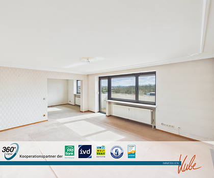 IMMO KUBE! 4 Zi.-ETW mit Weitblick, Süd-& Westbalkon, Aufzug und 2 TG-Stellplätzen in Nbg.-Großreuth