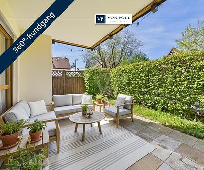 Gartenfeeling in Erlenstegen: Erdgeschoss mit Terrasse