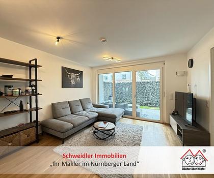 Moderne 2-Zimmer-Terrassenwohnung mit Garten und Duplex-Stellplatz in zentraler Lage von Röthenbach