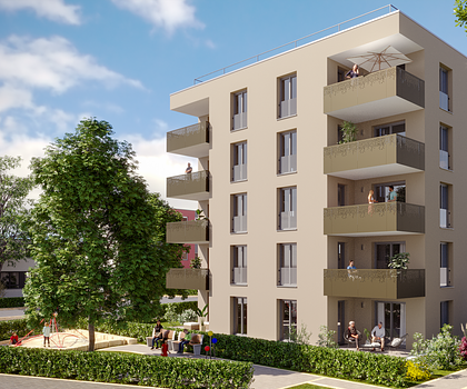  WOHNEN AM FABERPARK - Großzügige 3-Zimmer-Eigentumswohnung mit West-Loggia 